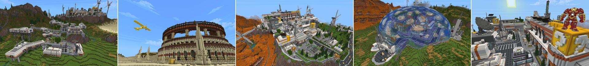 Panorama of the Minecraft Bedrock Marketplace product Lucky Blocks created by Block Factory.