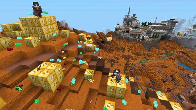 Screenshot of the Minecraft Bedrock Marketplace product Lucky Blocks created by Block Factory.