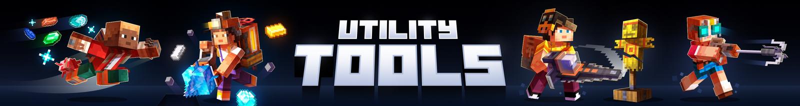 Panorama of the Minecraft Bedrock Marketplace product Utility Tools Add-On created by Block Factory.