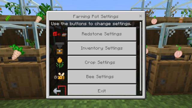 Screenshot of the Minecraft Bedrock Marketplace product Auto Farming Add-On created by Block Perfect Studios.