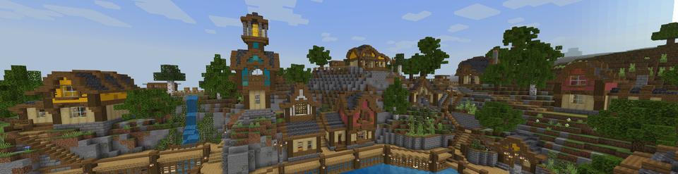 Panorama of the Minecraft Bedrock Marketplace product Chickens Plus created by Block Perfect Studios.