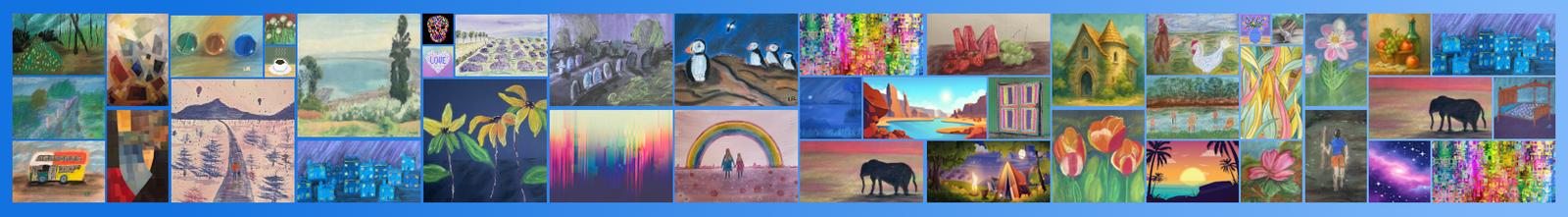 Panorama of the Minecraft Bedrock Marketplace product Colorful Paintings Add-On created by Block Perfect Studios.