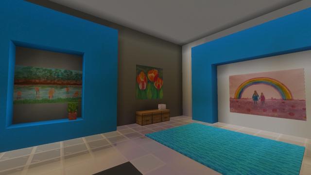 Screenshot of the Minecraft Bedrock Marketplace product Colorful Paintings Add-On created by Block Perfect Studios.
