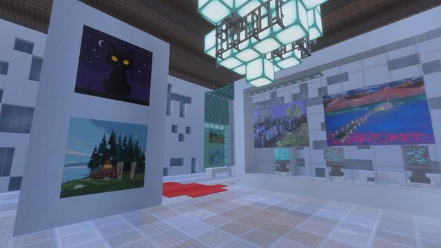 Screenshot of the Minecraft Bedrock Marketplace product Colorful Paintings Add-On created by Block Perfect Studios.