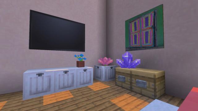 Screenshot of the Minecraft Bedrock Marketplace product Colorful Paintings Add-On created by Block Perfect Studios.