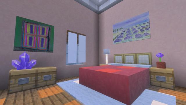 Screenshot of the Minecraft Bedrock Marketplace product Colorful Paintings Add-On created by Block Perfect Studios.