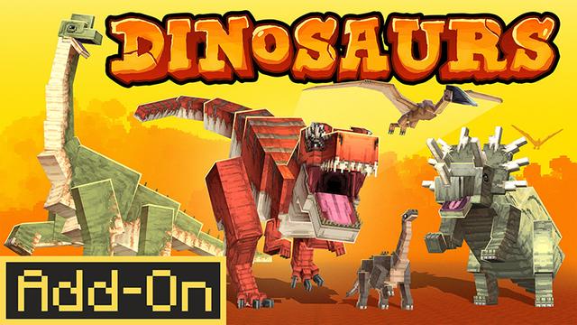 Thumbnail of the Minecraft Bedrock Marketplace product Dinosaurs Add-On created by Block Perfect Studios.