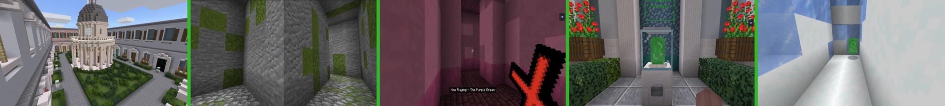Panorama of the Minecraft Bedrock Marketplace product Emerald Maze Quest created by Block Perfect Studios.