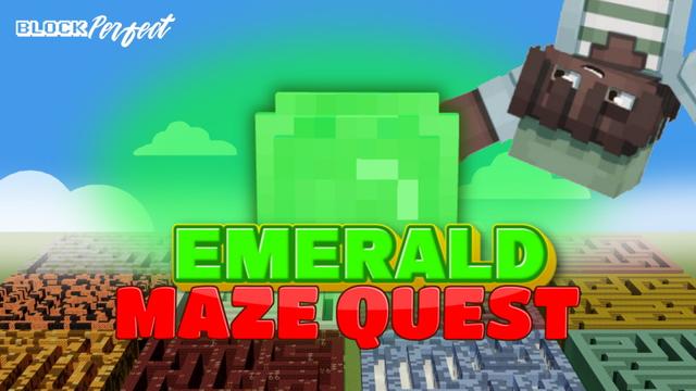 Thumbnail of the Minecraft Bedrock Marketplace product Emerald Maze Quest created by Block Perfect Studios.