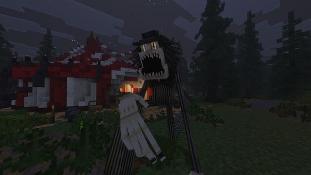 Screenshot of the Minecraft Bedrock Marketplace product Horror Circus Add-On created by Block Perfect Studios.