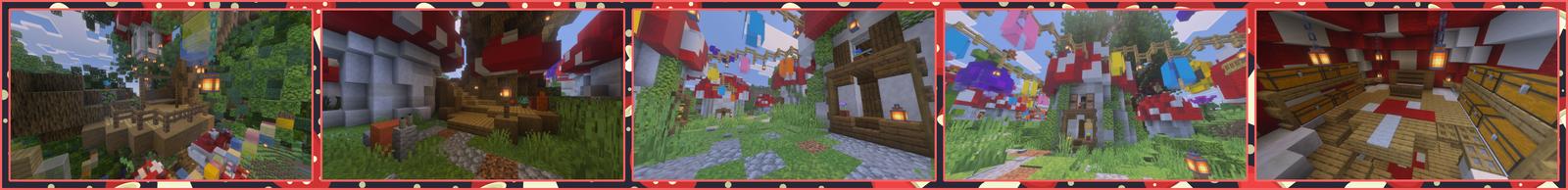 Panorama of the Minecraft Bedrock Marketplace product Mushroom Village created by Block Perfect Studios.