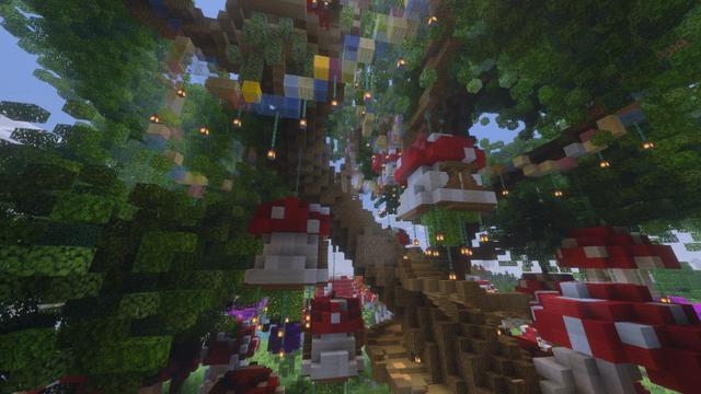 Screenshot of the Minecraft Bedrock Marketplace product Mushroom Village created by Block Perfect Studios.