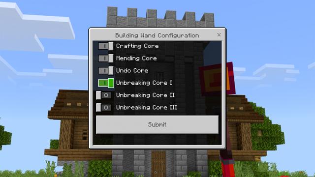 Screenshot of the Minecraft Bedrock Marketplace product Builders Wands Add-On created by Block Studios.