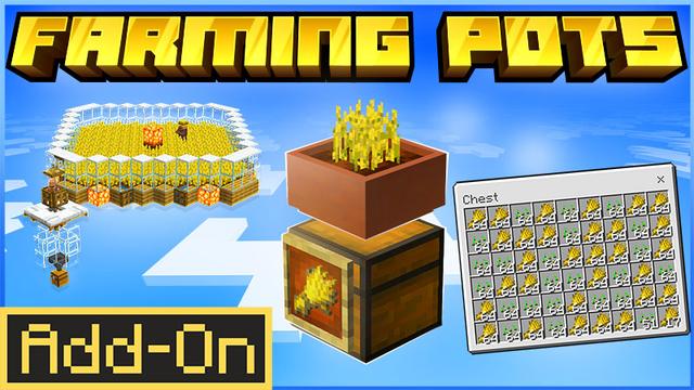Thumbnail of the Minecraft Bedrock Marketplace product Farming Pots Add-On created by Blockbytes.