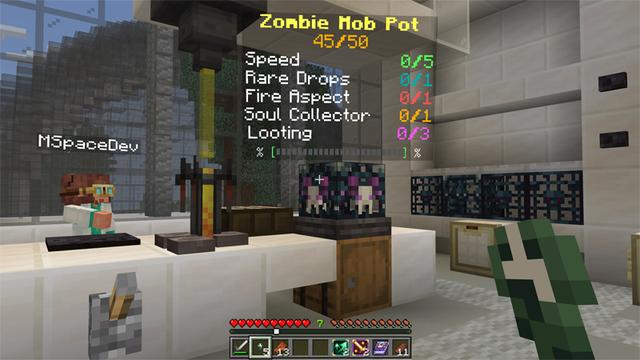 Screenshot of the Minecraft Bedrock Marketplace product Mob Pots Add-On created by Blockbytes.