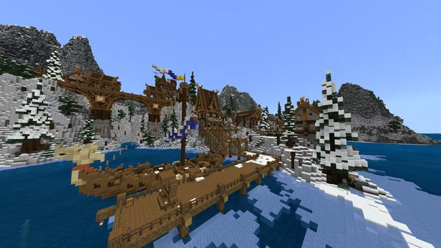 Screenshot of the Minecraft Bedrock Marketplace product Arctic Cliffs created by Blockception.