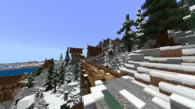 Screenshot of the Minecraft Bedrock Marketplace product Arctic Cliffs created by Blockception.