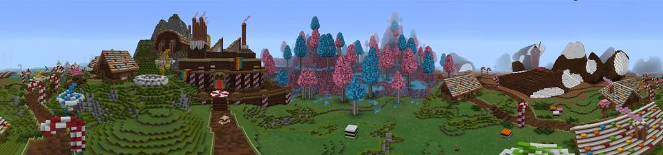 Panorama of the Minecraft Bedrock Marketplace product Candy Land created by Blockception.
