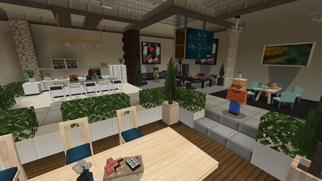 Screenshot of the Minecraft Bedrock Marketplace product Deluxe Furniture: Lakeside created by Blockception.
