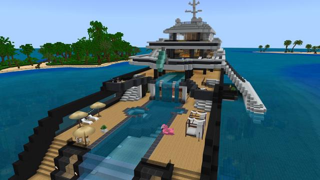 Screenshot of the Minecraft Bedrock Marketplace product Deluxe Furniture: Superyacht created by Blockception.
