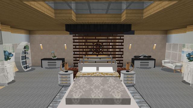 Screenshot of the Minecraft Bedrock Marketplace product Deluxe Furniture: Superyacht created by Blockception.