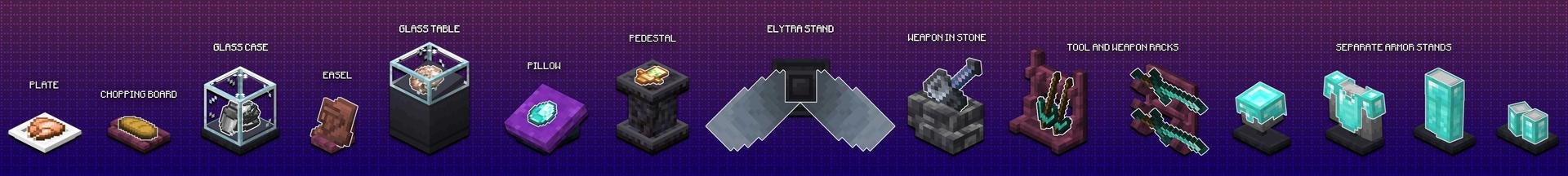 Panorama of the Minecraft Bedrock Marketplace product Display Stuff Add-On created by Blockception.