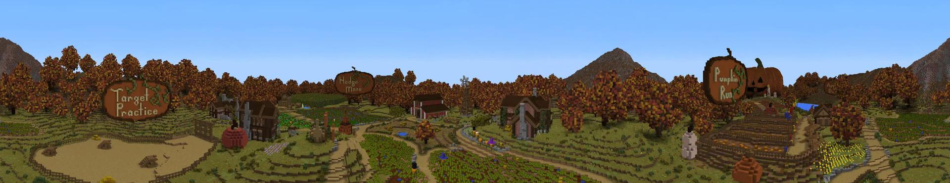 Panorama of the Minecraft Bedrock Marketplace product Fall Fest created by Blockception.