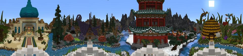 Panorama of the Minecraft Bedrock Marketplace product Fantasy Racers created by Blockception.