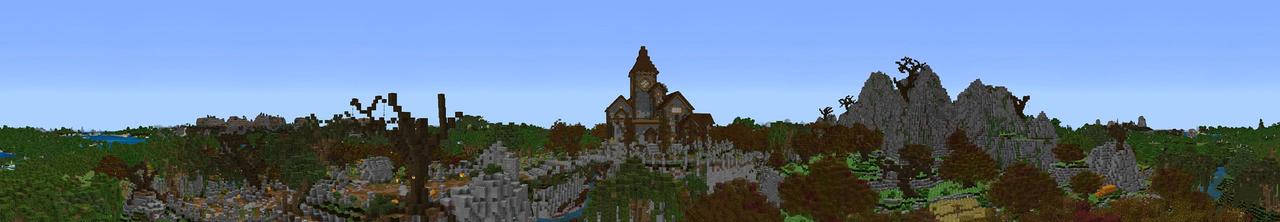 Panorama of the Minecraft Bedrock Marketplace product Hallow's Grove created by Blockception.