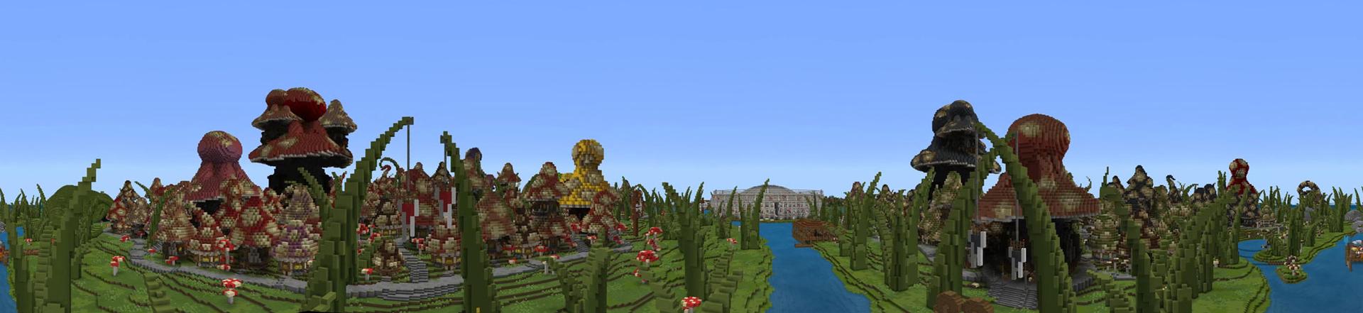 Panorama of the Minecraft Bedrock Marketplace product Kingdom of Mushrooms created by Blockception.