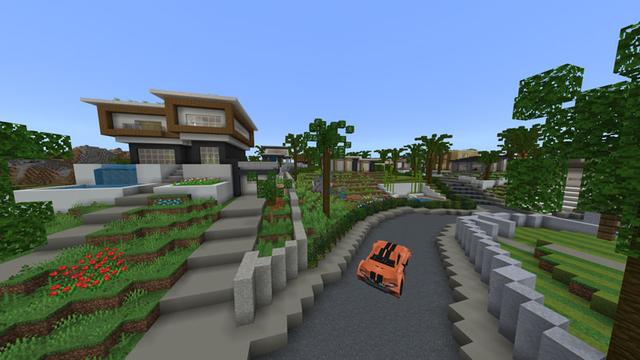 Screenshot of the Minecraft Bedrock Marketplace product Modern Suburb created by Blockception.