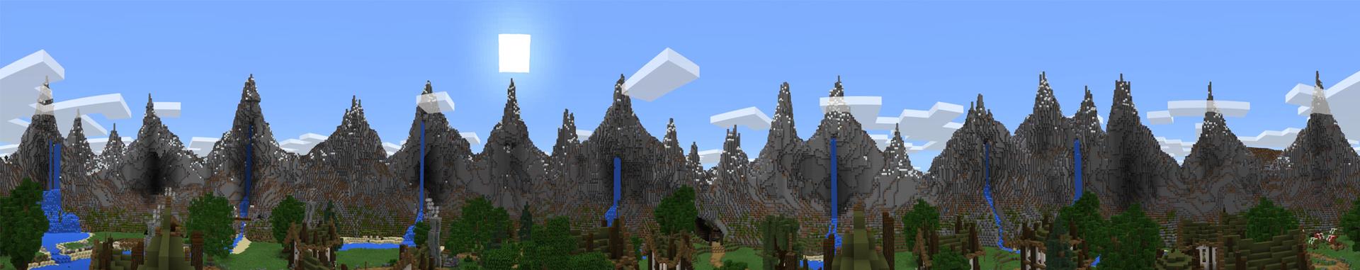 Panorama of the Minecraft Bedrock Marketplace product The Crater created by Blockception.