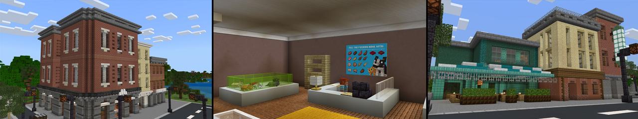 Panorama of the Minecraft Bedrock Marketplace product Adopt Pets created by BLOCKLAB Studios.