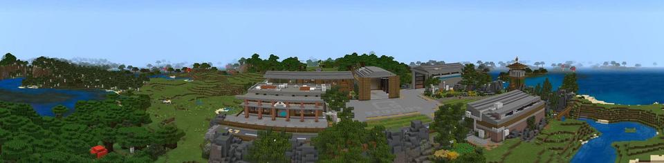 Panorama of the Minecraft Bedrock Marketplace product Advanced Blimps created by BLOCKLAB Studios.