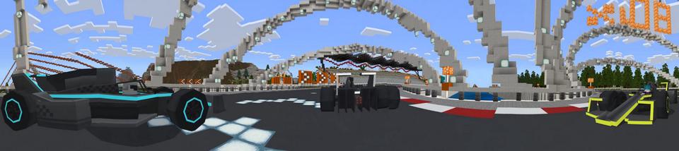 Panorama of the Minecraft Bedrock Marketplace product AI Racing - Hyper Speed created by BLOCKLAB Studios.