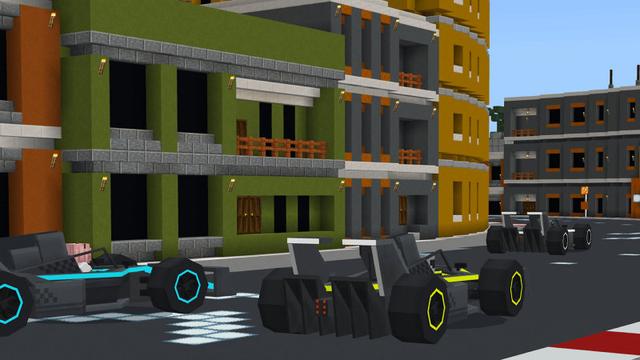 Screenshot of the Minecraft Bedrock Marketplace product AI Racing - Hyper Speed created by BLOCKLAB Studios.
