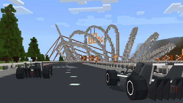 Screenshot of the Minecraft Bedrock Marketplace product AI Racing - Hyper Speed created by BLOCKLAB Studios.