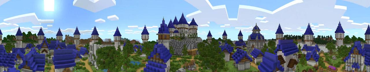 Panorama of the Minecraft Bedrock Marketplace product Azure City created by BLOCKLAB Studios.