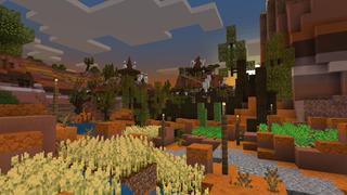 Screenshot of the Minecraft Bedrock Marketplace product Badlands Village created by BLOCKLAB Studios.