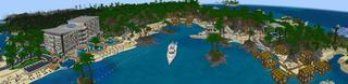 Panorama of the Minecraft Bedrock Marketplace product Beach Party created by BLOCKLAB Studios.