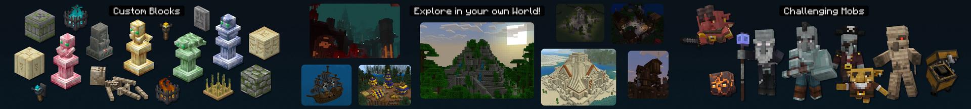 Panorama of the Minecraft Bedrock Marketplace product Better Structures Add-On created by BLOCKLAB Studios.