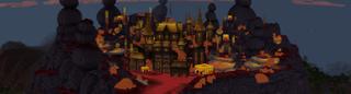 Panorama of the Minecraft Bedrock Marketplace product Blaze Mansion created by BLOCKLAB Studios.