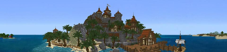 Panorama of the Minecraft Bedrock Marketplace product Blocky Shores created by BLOCKLAB Studios.