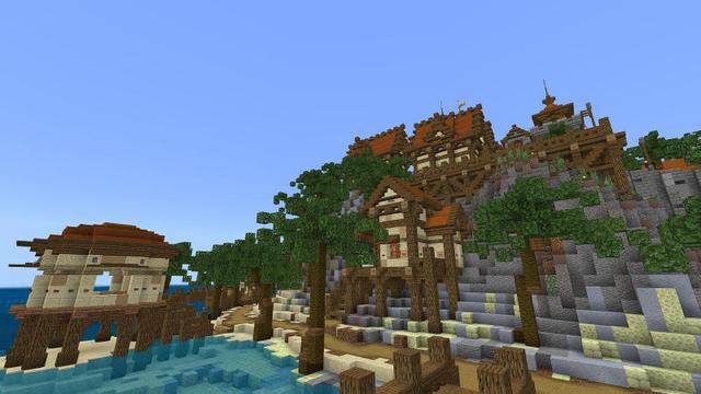 Screenshot of the Minecraft Bedrock Marketplace product Blocky Shores created by BLOCKLAB Studios.
