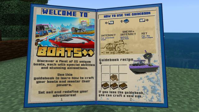 Screenshot of the Minecraft Bedrock Marketplace product Boats++ created by BLOCKLAB Studios.