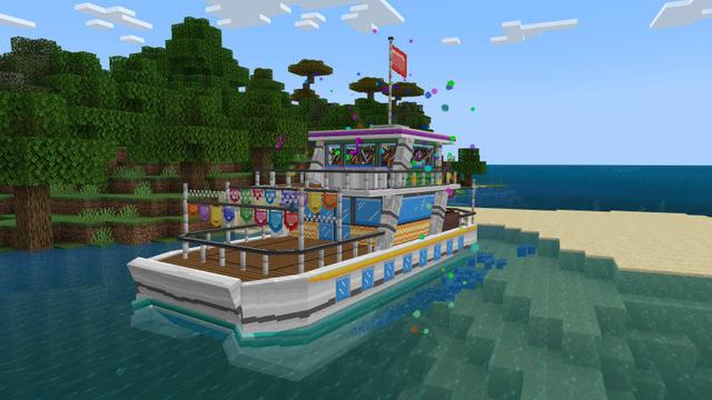 Screenshot of the Minecraft Bedrock Marketplace product Boats++ created by BLOCKLAB Studios.