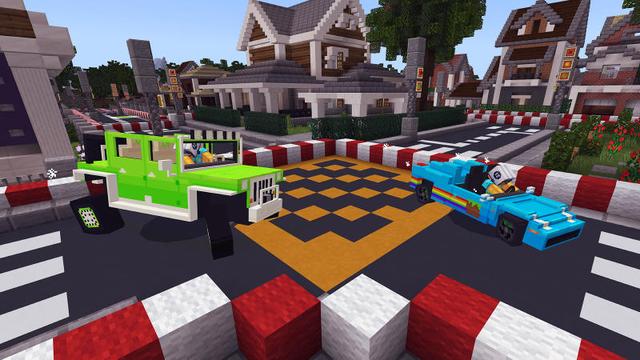 Screenshot of the Minecraft Bedrock Marketplace product City Racers created by BLOCKLAB Studios.