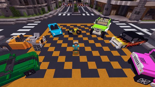 Screenshot of the Minecraft Bedrock Marketplace product City Racers created by BLOCKLAB Studios.