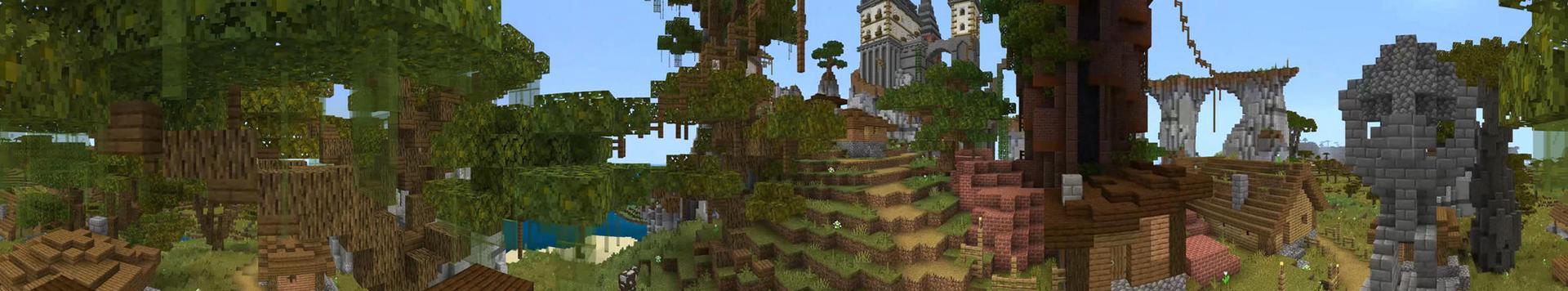 Panorama of the Minecraft Bedrock Marketplace product Cozy Cliffhouse created by BLOCKLAB Studios.