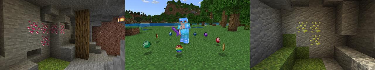 Panorama of the Minecraft Bedrock Marketplace product Custom Diamonds created by BLOCKLAB Studios.
